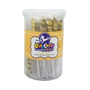 Mini Unicorn Pops Spiral Twist Tutti Frutti Gold 6.5" Lollipop 24ct